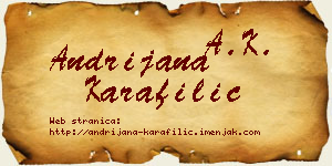 Andrijana Karafilić vizit kartica